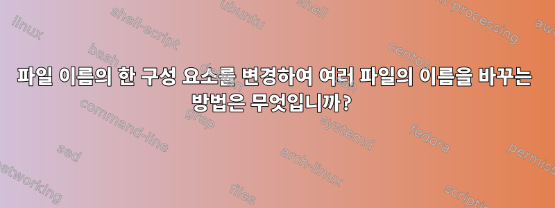 파일 이름의 한 구성 요소를 변경하여 여러 파일의 이름을 바꾸는 방법은 무엇입니까?