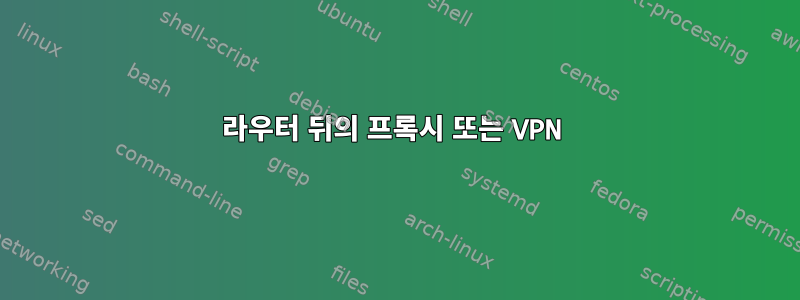 라우터 뒤의 프록시 또는 VPN