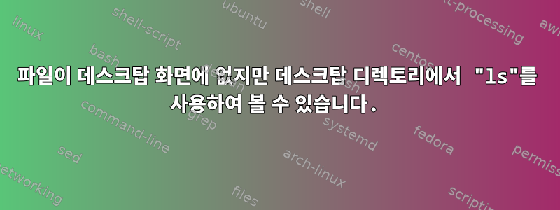 파일이 데스크탑 화면에 없지만 데스크탑 디렉토리에서 "ls"를 사용하여 볼 수 있습니다.