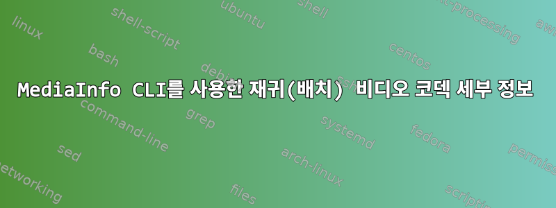 MediaInfo CLI를 사용한 재귀(배치) 비디오 코덱 세부 정보