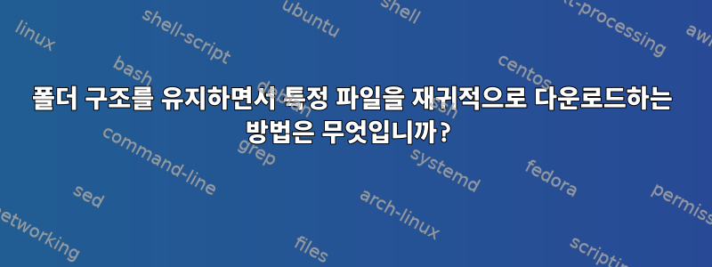 폴더 구조를 유지하면서 특정 파일을 재귀적으로 다운로드하는 방법은 무엇입니까?