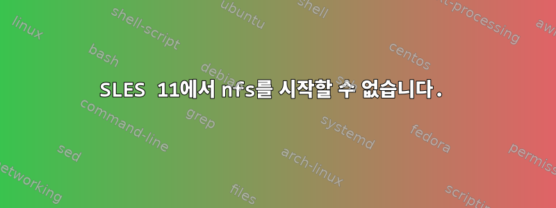 SLES 11에서 nfs를 시작할 수 없습니다.