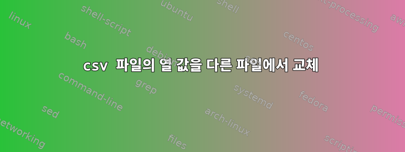 csv 파일의 열 값을 다른 파일에서 교체