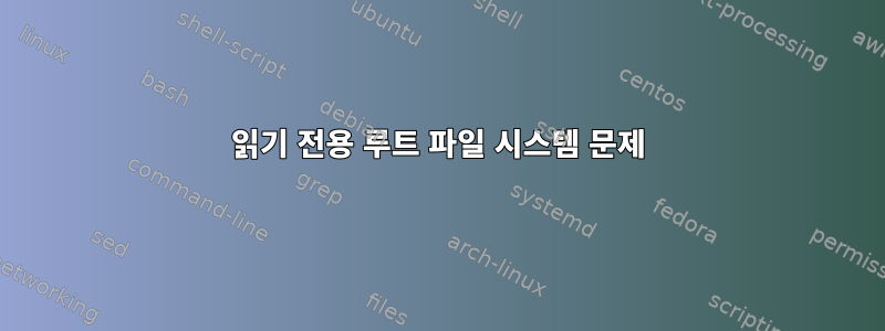 읽기 전용 루트 파일 시스템 문제