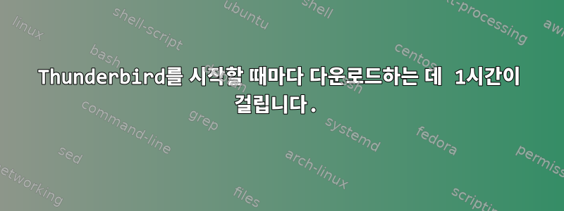 Thunderbird를 시작할 때마다 다운로드하는 데 1시간이 걸립니다.