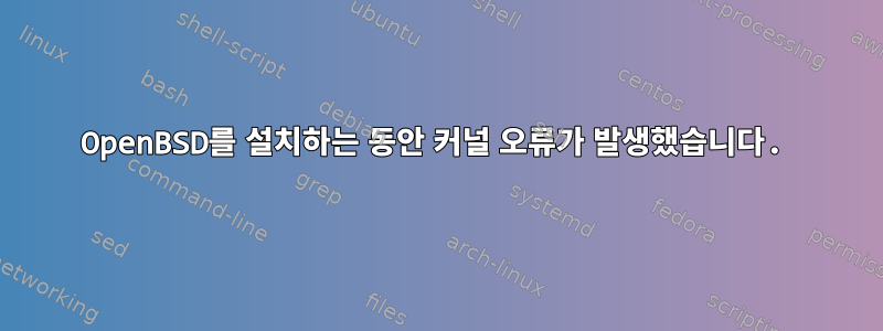 OpenBSD를 설치하는 동안 커널 오류가 발생했습니다.