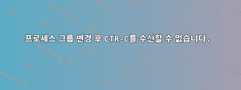 프로세스 그룹 변경 후 CTR-C를 수신할 수 없습니다.