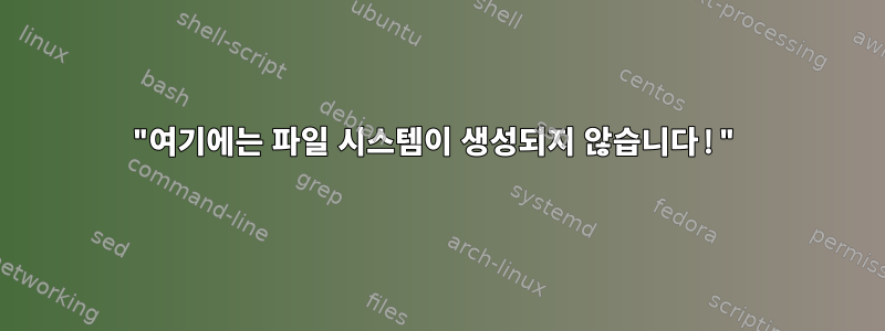 "여기에는 파일 시스템이 생성되지 않습니다!"