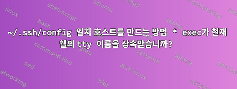 ~/.ssh/config 일치 호스트를 만드는 방법 * exec가 현재 쉘의 tty 이름을 상속받습니까?