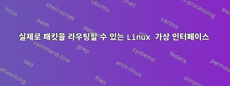 실제로 패킷을 라우팅할 수 있는 Linux 가상 인터페이스