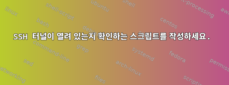 SSH 터널이 열려 있는지 확인하는 스크립트를 작성하세요.