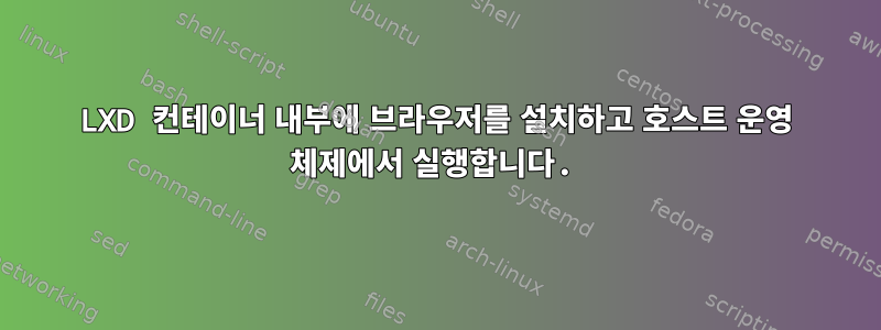 LXD 컨테이너 내부에 브라우저를 설치하고 호스트 운영 체제에서 실행합니다.