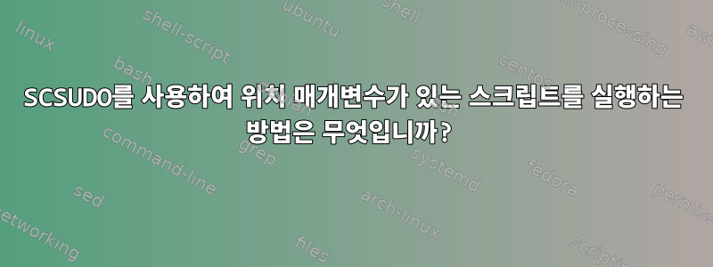 SCSUDO를 사용하여 위치 매개변수가 있는 스크립트를 실행하는 방법은 무엇입니까?