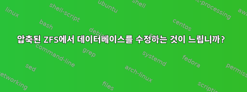 압축된 ZFS에서 데이터베이스를 수정하는 것이 느립니까?