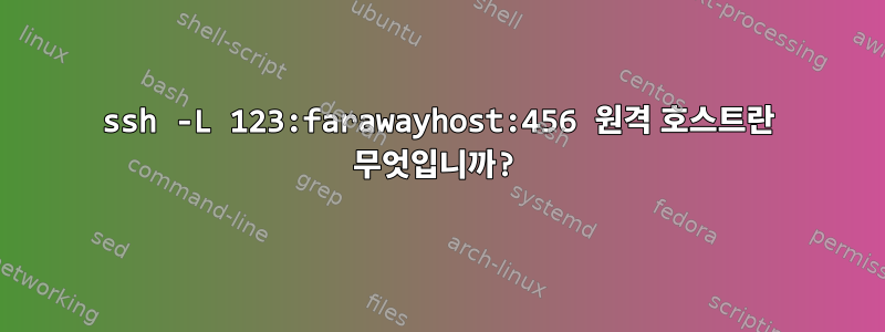 ssh -L 123:farawayhost:456 원격 호스트란 무엇입니까?