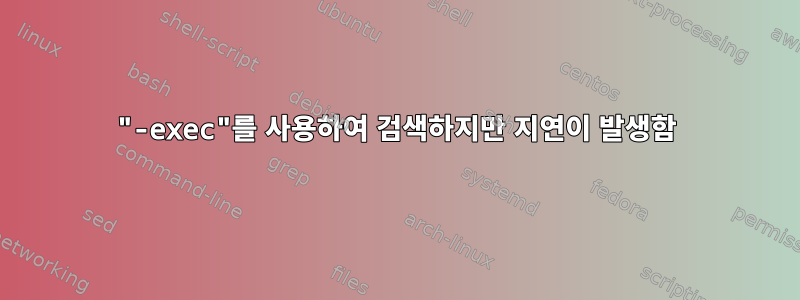 "-exec"를 사용하여 검색하지만 지연이 발생함