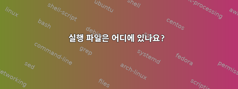 실행 파일은 어디에 있나요?