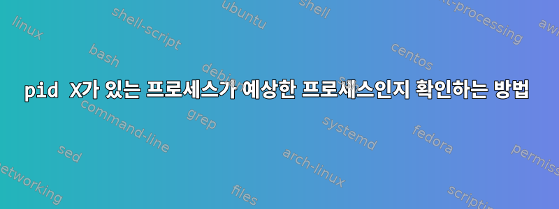 pid X가 있는 프로세스가 예상한 프로세스인지 확인하는 방법