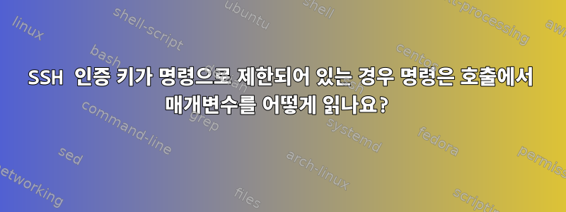 SSH 인증 키가 명령으로 제한되어 있는 경우 명령은 호출에서 매개변수를 어떻게 읽나요?