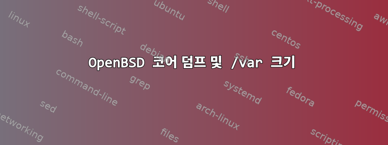 OpenBSD 코어 덤프 및 /var 크기