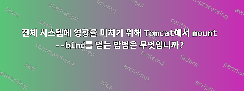 전체 시스템에 영향을 미치기 위해 Tomcat에서 mount --bind를 얻는 방법은 무엇입니까?