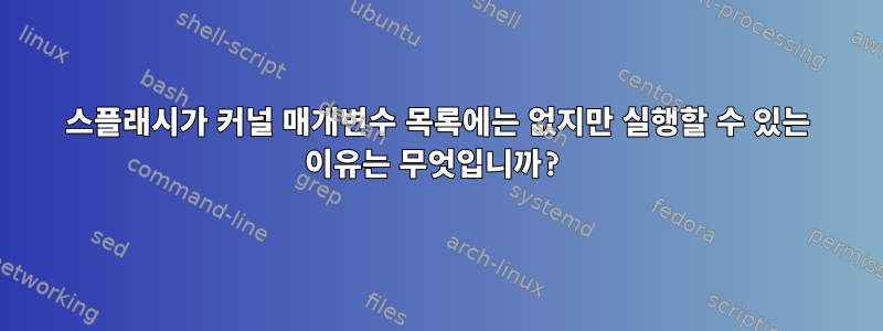 스플래시가 커널 매개변수 목록에는 없지만 실행할 수 있는 이유는 무엇입니까?