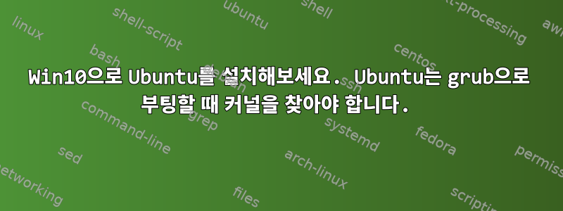 Win10으로 Ubuntu를 설치해보세요. Ubuntu는 grub으로 부팅할 때 커널을 찾아야 합니다.