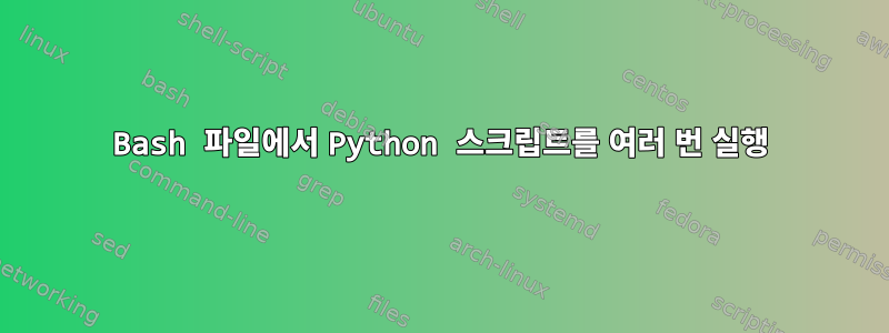 Bash 파일에서 Python 스크립트를 여러 번 실행