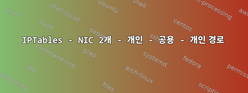 IPTables - NIC 2개 - 개인 - 공용 - 개인 경로