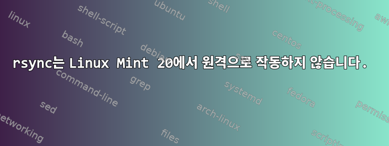 rsync는 Linux Mint 20에서 원격으로 작동하지 않습니다.