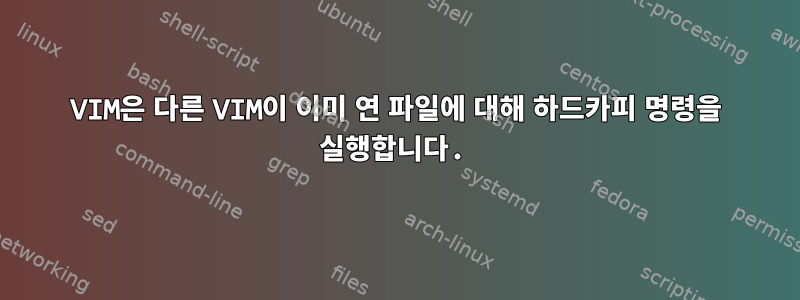 VIM은 다른 VIM이 이미 연 파일에 대해 하드카피 명령을 실행합니다.