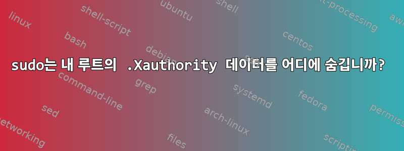 sudo는 내 루트의 .Xauthority 데이터를 어디에 숨깁니까?