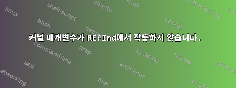 커널 매개변수가 REFInd에서 작동하지 않습니다.