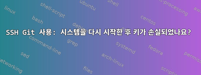 SSH Git 사용: 시스템을 다시 시작한 후 키가 손실되었나요?