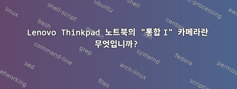 Lenovo Thinkpad 노트북의 "통합 I" 카메라란 무엇입니까?