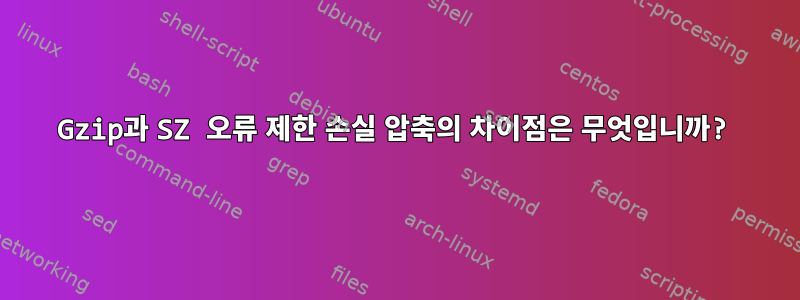 Gzip과 SZ 오류 제한 손실 압축의 차이점은 무엇입니까?