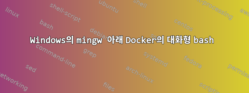 Windows의 mingw 아래 Docker의 대화형 bash