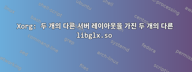 Xorg: 두 개의 다른 서버 레이아웃을 가진 두 개의 다른 libglx.so