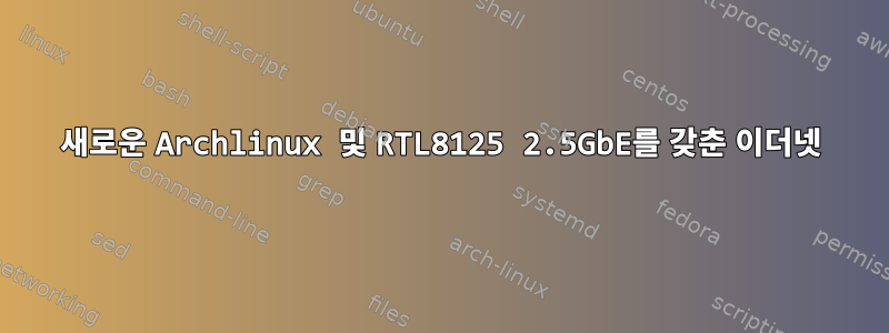 새로운 Archlinux 및 RTL8125 2.5GbE를 갖춘 이더넷