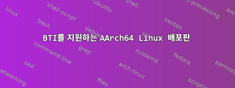 BTI를 지원하는 AArch64 Linux 배포판