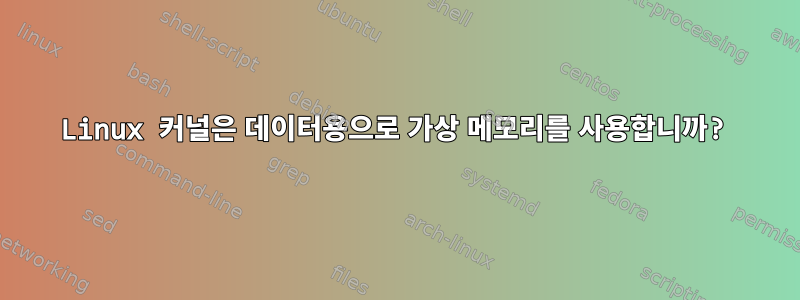 Linux 커널은 데이터용으로 가상 메모리를 사용합니까?