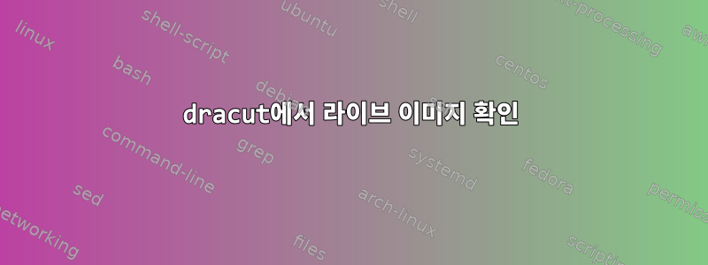 dracut에서 라이브 이미지 확인