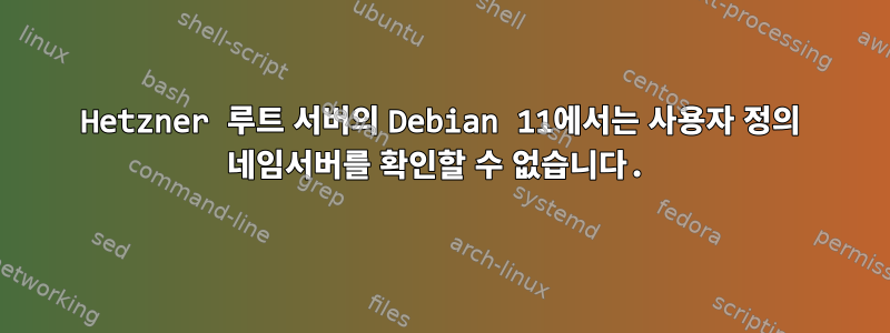 Hetzner 루트 서버의 Debian 11에서는 사용자 정의 네임서버를 확인할 수 없습니다.