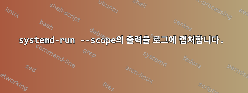 systemd-run --scope의 출력을 로그에 캡처합니다.