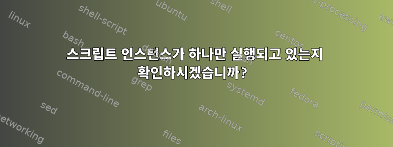 스크립트 인스턴스가 하나만 실행되고 있는지 확인하시겠습니까?