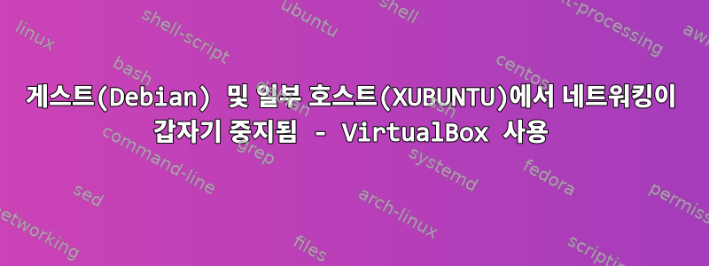 게스트(Debian) 및 일부 호스트(XUBUNTU)에서 네트워킹이 갑자기 중지됨 - VirtualBox 사용