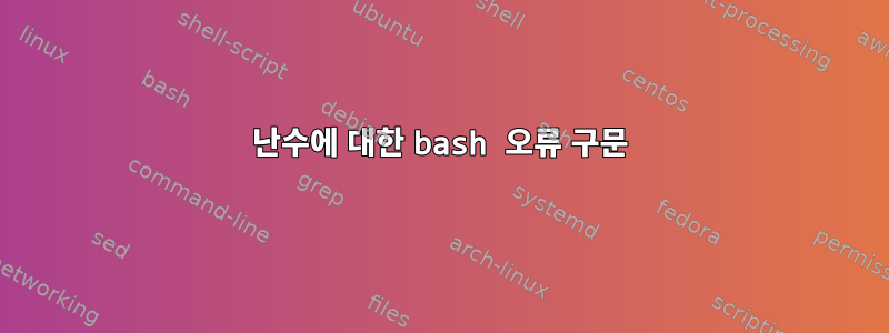 난수에 대한 bash 오류 구문