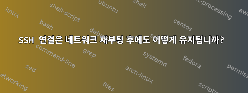 SSH 연결은 네트워크 재부팅 후에도 어떻게 유지됩니까?