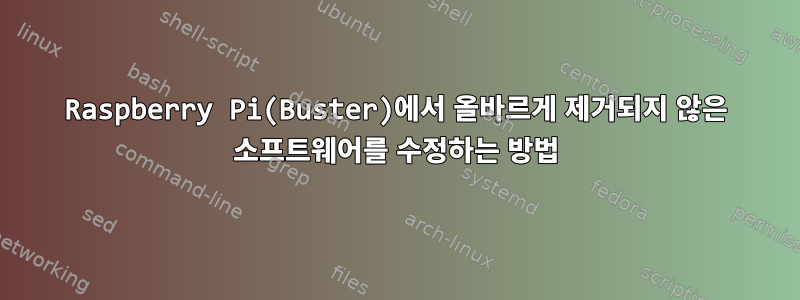 Raspberry Pi(Buster)에서 올바르게 제거되지 않은 소프트웨어를 수정하는 방법