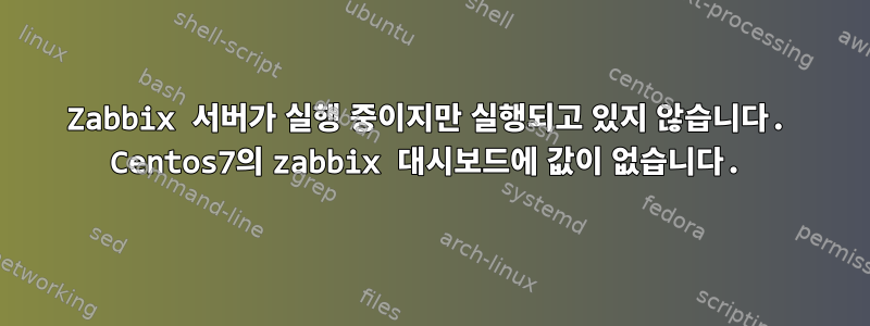 Zabbix 서버가 실행 중이지만 실행되고 있지 않습니다. Centos7의 zabbix 대시보드에 값이 없습니다.